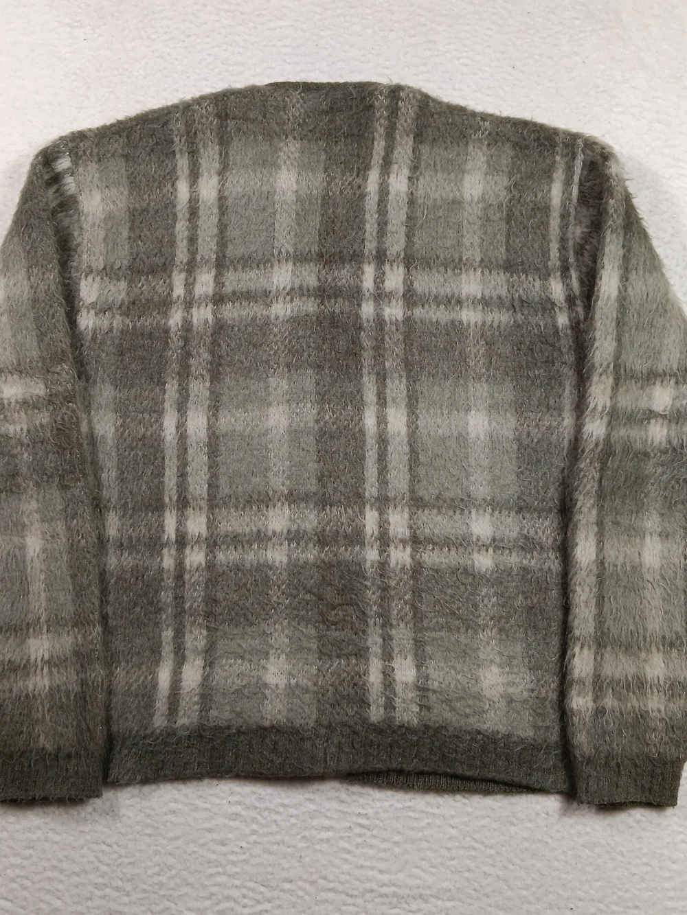 Vintage 60s Masterpiece Cardigan Mens Large Mohair Orlon Shaggy Kurt Cobain